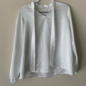 White Tie Neck Blouse.  No further discount!